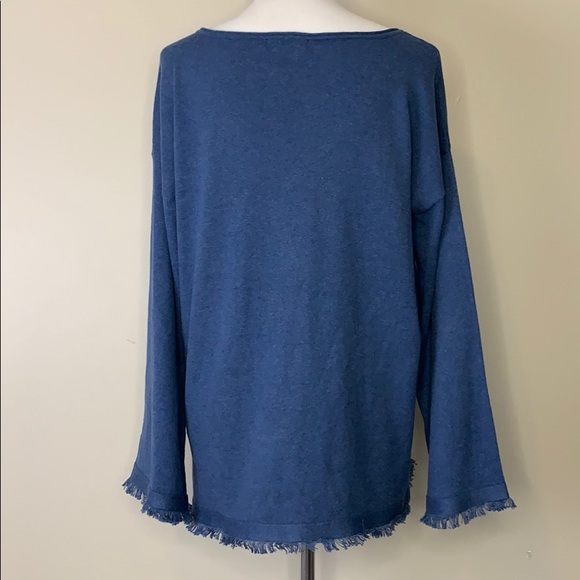 525 AMERICA Cashmere Blend VNeck Blue Frey Sweater - Picture 5 of 11